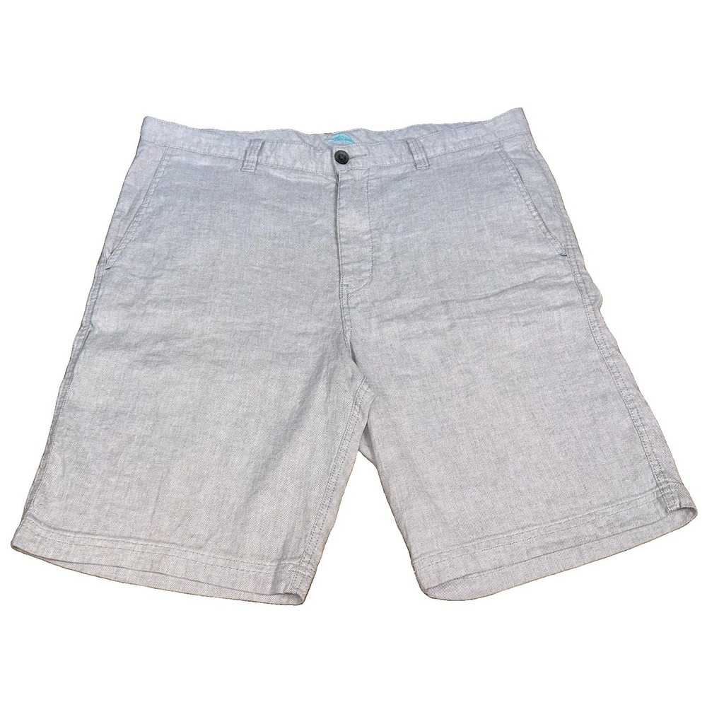Tommy Bahama Relax Gray Linen Cotton Shorts Coastal Vacation 10" Inseam Men's 38